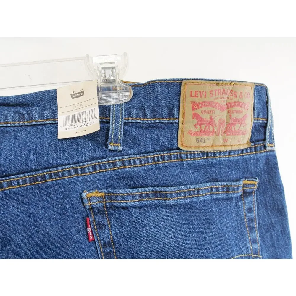 NWT Levis 541 Athletic Taper Jeans Mens 48x36 Big & Tall Blue Stretch Eco Ease